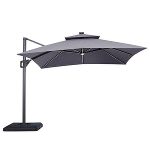 Sano 10 Ft Square Umbrella w/ Double Top w/ LED Light + 37" Large Base image