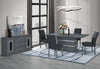 MONACO DARK GREY DINING TABLE AND 6 MONACO DARK GREY DINING CHAIRS