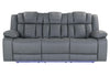 U7068 GREY 10 POWER RECLINING SOFA WITH DDT, WC AND LED image