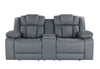 U7069 GREY 10 PWR CON REC LOVESEAT WITH LED AND IMMERSIVE SOUND