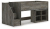 Frandern Loft Bed with Bookcase Storage