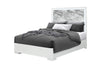 Naomi Silver Marble Bed with LED