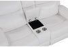 U6026 Blanche White Console Reclining Loveseat with LED and Speaker