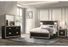 Blake Black/Gold Bed with Lamps, Dresser, Mirror, Nightstand