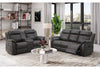 U8517 Grey Reclining Sofa/Console Reclining Loveseat