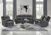 U8879 Blanche Charcoal with Black Welt Power Recliner with LED