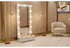 Ella White Narrow Tall Mirror with LED and Speaker
