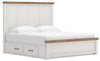 Ashley Savonport King Panel Bed with Storage — Plus