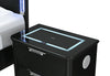 Lando Black Nightstand with Speaker and Wireless Charging Platform