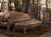 Versailles 2-Tone Light Brown PU & Cherry Oak Bench