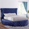 SANSOM E.King & Queen Bed, Black, Blue, & Grey