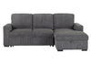 U2660 Grey L Sofa Bed Sectional Without Pullout