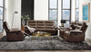Aashi Brown Leather-Gel Match Sofa (Motion)