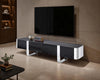 Leknes TV Stand Black w/ Silver Frame