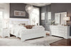 POMPEI METALLIC WHITE FULL BED WITH LED