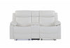 U6026 BLANCHE WHITE CONSOLE RECLINING LOVESEAT WITH LED AND SPEAKER
