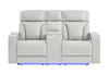 U8611 BLANCHE SILVER PWR CON REC LOVESEAT WITH PHR, LED & SPEAKER