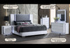 YLIME SMOOTH WHITE KING BED, DRESSER, MIRROR, NIGHTSTAND