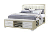 EMMA NATURAL/WHITE KING BED WITH LED AND USB