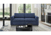 U0211 NAVY PULL OUT SOFA BED WITH LED ACRYLIC SHELVES AND SPEAKERS