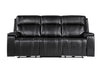 U8880 BLACK LEATHER POWER RECLINING SOFA