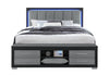 EMMA BLACK/GREY KING BED WITH LED AND USB
