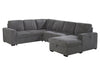 U2660 GREY SECTIONAL W/PULL OUT SOFA BED