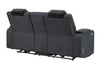 U8000 BLACK PWR CONSOLE REC LOVESEAT W/PHR, LED AND SPEAKER