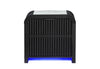 BECKETT WHITE/BLACK NIGHTSTAND WITH LED, COOLER AND SPEAKER