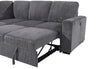 U2660 GREY SECTIONAL W/PULL OUT SOFA BED
