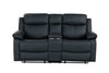 U6026 BLACK PU 72A CONSOLE RECLINING LOVESEAT WITH LED AND SPEAKER