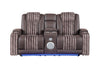 U8000 BROWN PWR CONSOLE REC LOVESEAT W/PHR, LED AND SPEAKER