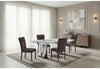 D8212 DINING TABLE WITH 8 D8212 DINING CHAIRS BROWN