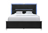 LANDO BLACK QUEEN BED WITH CONTINUOUS LED