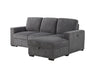 U2660 GREY L SOFA BED SECTIONAL WITH PULLOUT