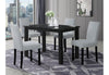 D8032 BLACK DINING TABLE & D9026 DINING CHAIR SILVER