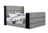 ISABELLA GREY KING BED W/LED, TV LIFT, SPEAKER AND FIREPLACE