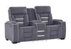 U1895 GREY P2 CONSOLE RECLINING LOVESEAT WITH IS AND LED