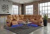 U8611 CAMEL SECTIONAL WITH POWER HEADREST, CONTINUOUS LED AND SPEAKER