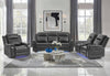 U8879 BLANCHE CHARCOAL WITH BLACK WELT POWER RECLINER WITH LED