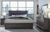POMPEI METALLIC GREY QUEEN BED GROUP WITH LED