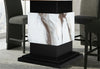 D12 BAR TABLE AND 4 D12 BROWN BAR STOOLS