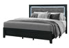 REID BLACK KING BED GROUP WITH LED