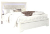 POMPEI METALLIC WHITE QUEEN BED WITH LED