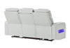 U8611 BLANCHE SILVER PWR REC SOFA WITH PHR AND LED
