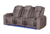 U8000 BROWN PWR REC SOFA W/PHR, DDT, READING LIGHT & LED LIGHT
