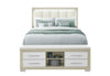 EMMA NATURAL/WHITE QUEEN BED WITH LED AND USB