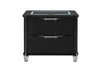 LANDO BLACK NIGHTSTAND WITH SPEAKER AND WIRELESS CHARGING PLATFORM