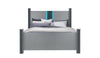 LOGAN SILVER FULL BED, DRESSER, MIRROR AND NIGHTSTAND