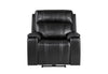 U8880 BLACK LEATHER POWER RECLINER